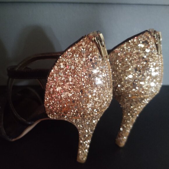The Limited Gold Glitter Heels - Picture 1 of 8